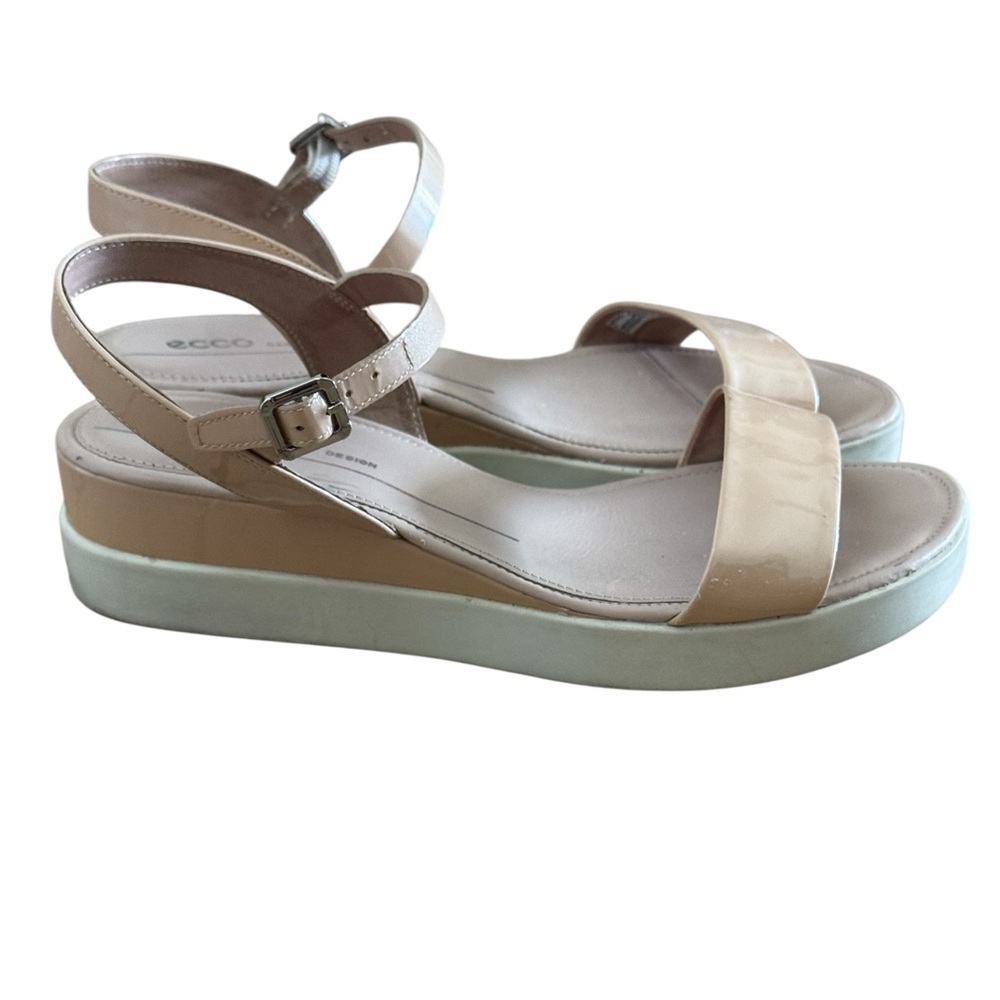 ECCO Women's Women's Tan Plateau Wedge Sandals